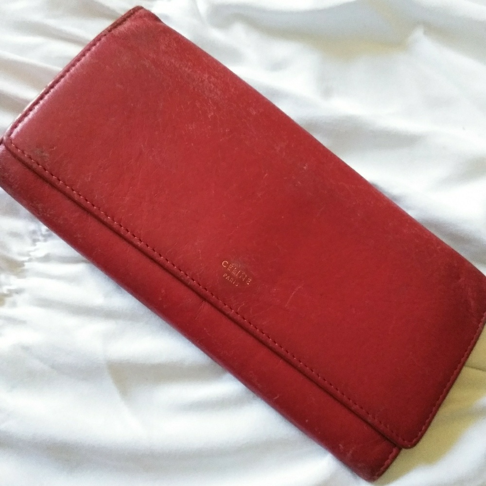 Red Vintage Celine Wallet